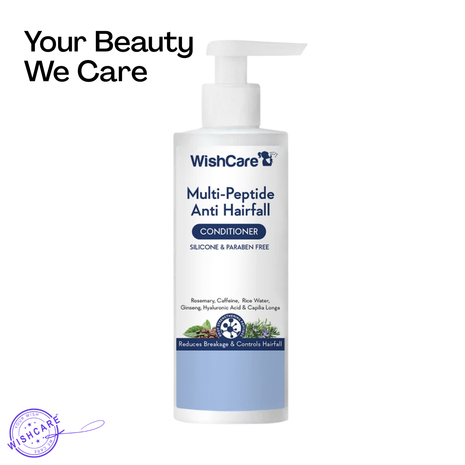 WishCare Multi-Peptide Anti Hairfall Conditioner | With Rosemary - 200ml