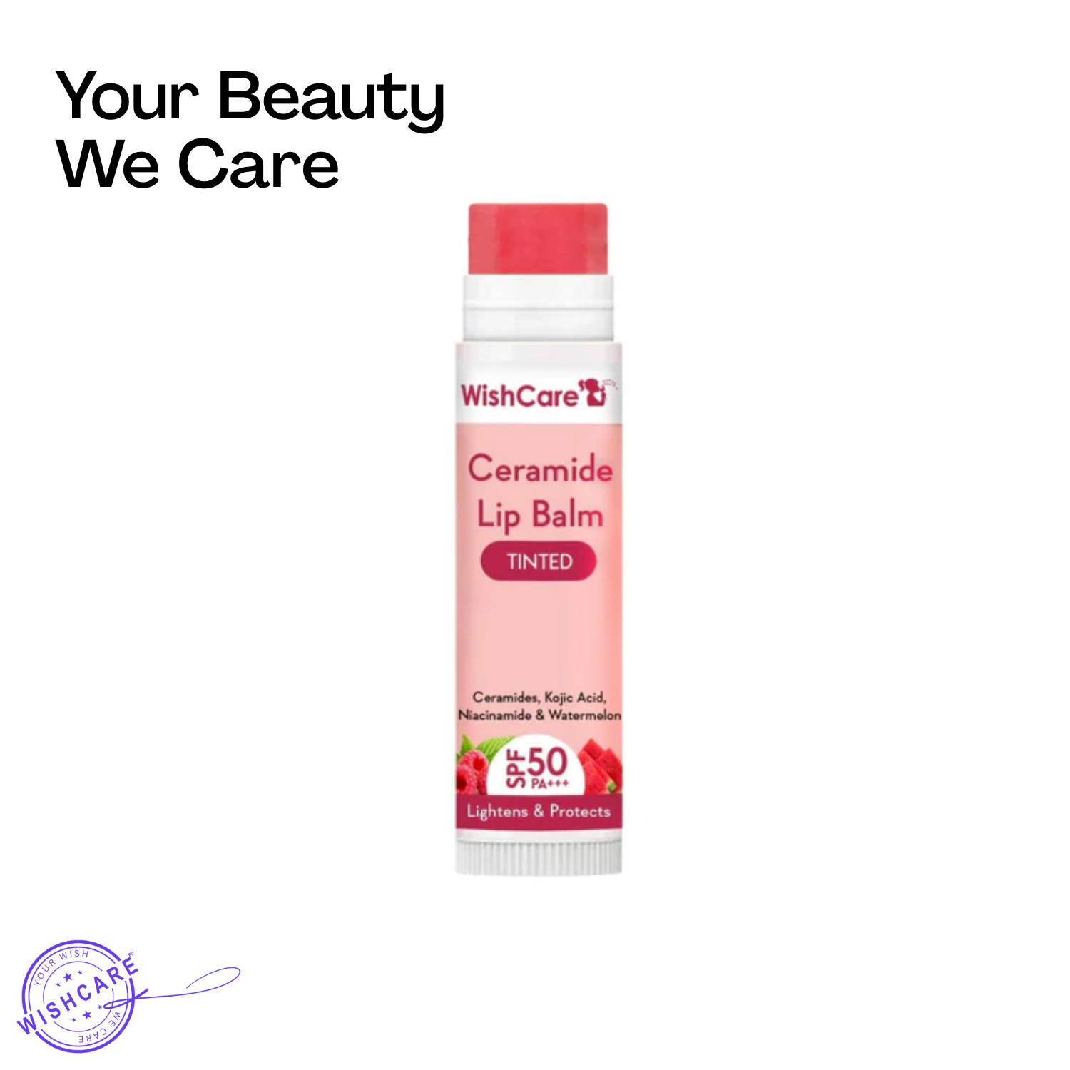 WishCare Ceramide Lip Balm with SPF 50 PA+++ (Tinted)