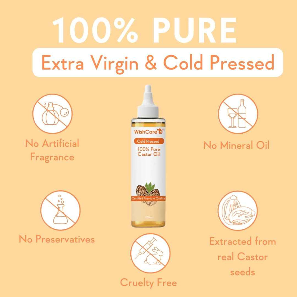 WishCare Cold Pressed Castor Oil - 200ml