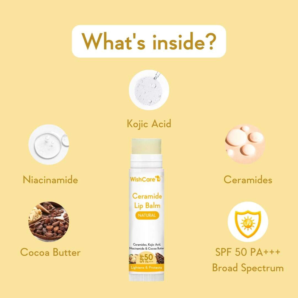 WishCare Ceramide Lip Balm with SPF 50 PA+++ (Natural)