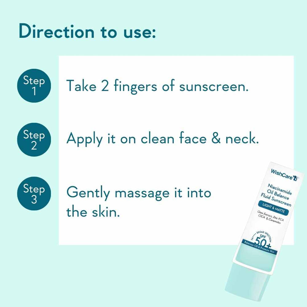 WishCare Niacinamide Oil Balance Fluid Sunscreen | SPF50 PA++++