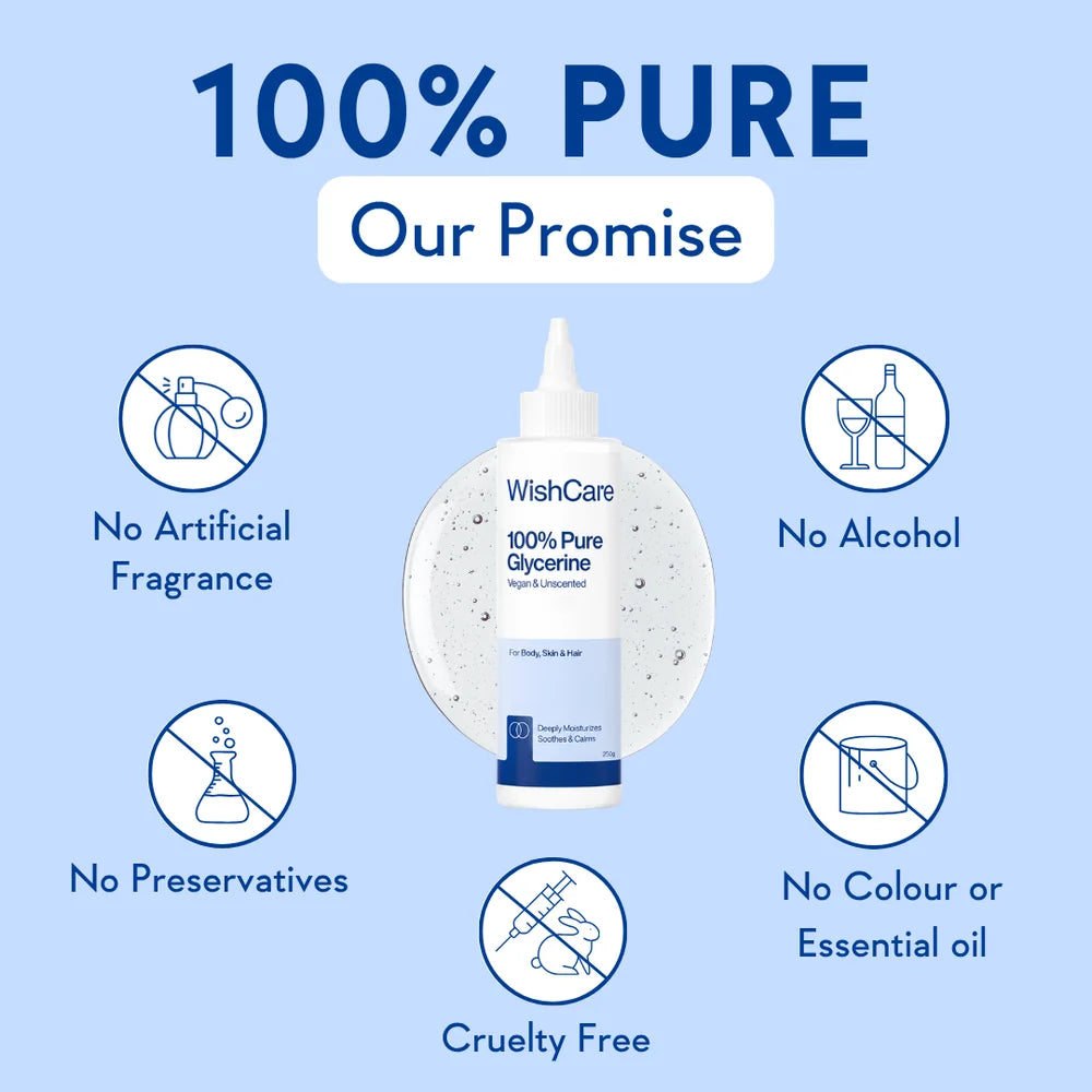 WishCare Pure & Unscented Vegetable Glycerine - 250 gms