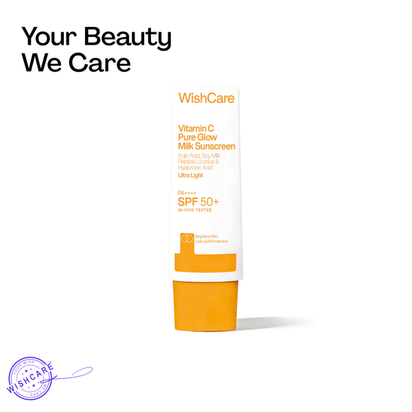 WishCare Vitamin C Pure Glow Milk Sunscreen | SPF 50 PA++++