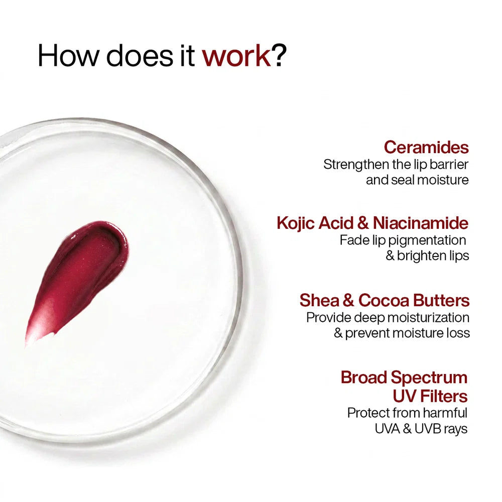 WishCare Ceramide Lip Balm with SPF 50 PA++++ (Blush Red)