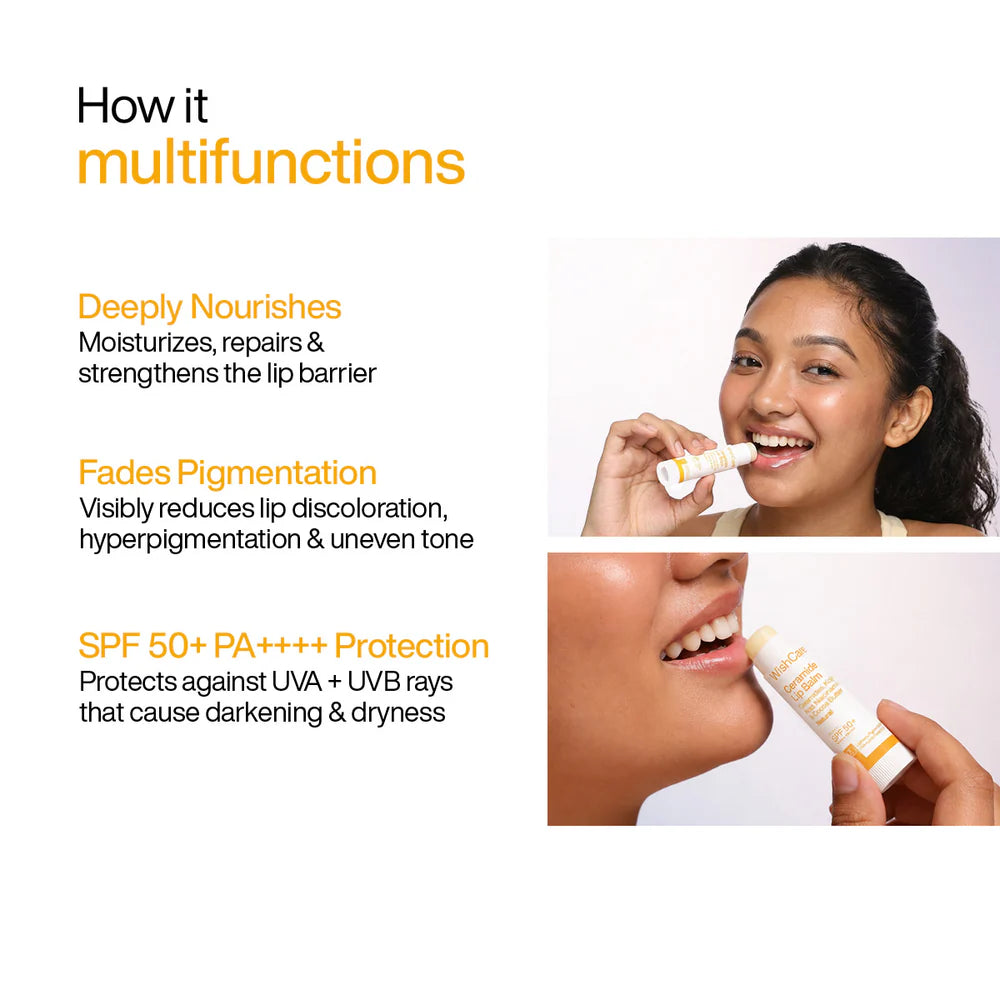 WishCare Ceramide Lip Balm with SPF 50 PA+++ (Natural)
