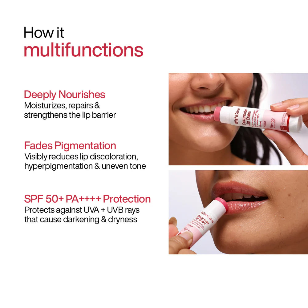 WishCare Ceramide Lip Balm with SPF 50 PA++++ (Tinted)