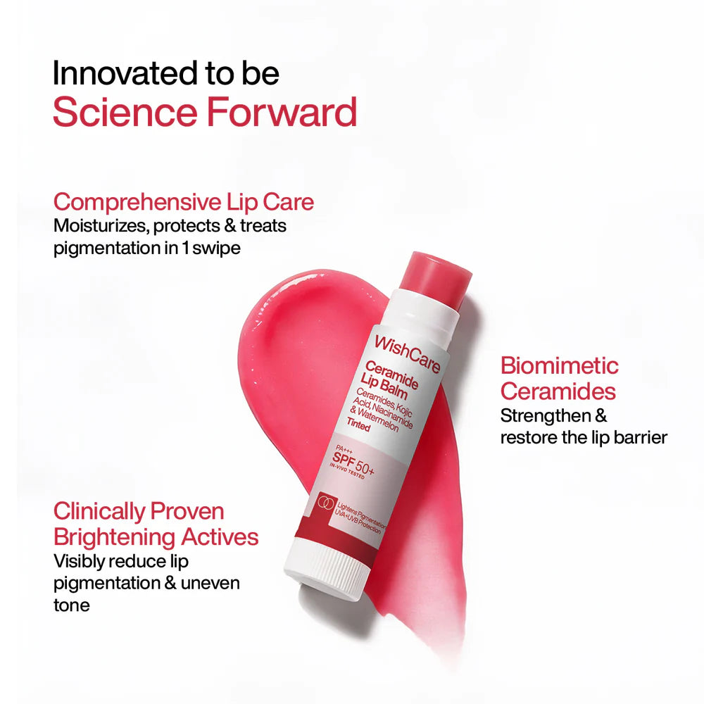 WishCare Ceramide Lip Balm with SPF 50 PA++++ (Tinted)