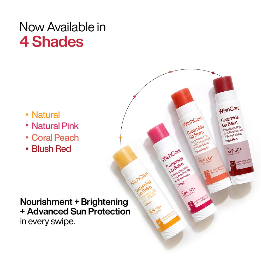 WishCare Ceramide Lip Balm with SPF 50 PA++++ (Tinted)