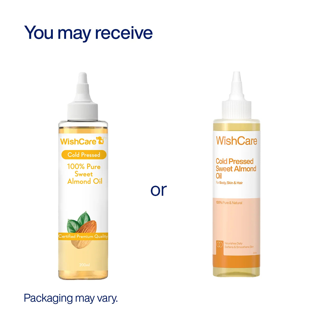 WishCare Cold Pressed Sweet Almond Oil - 200ml
