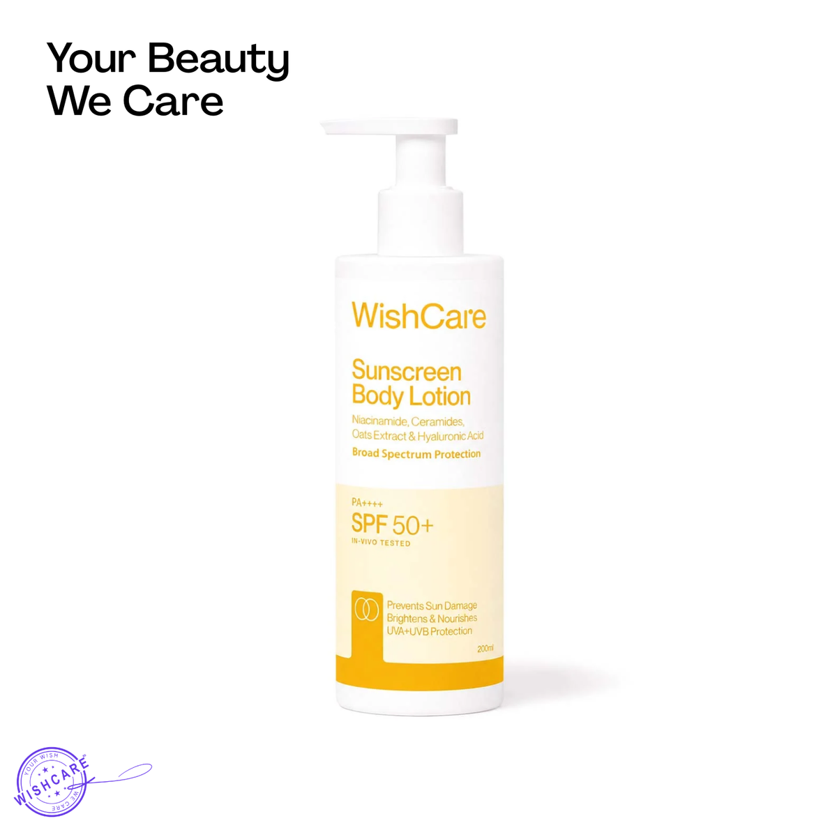 WishCare SPF 50 Sunscreen Body Lotion PA+++